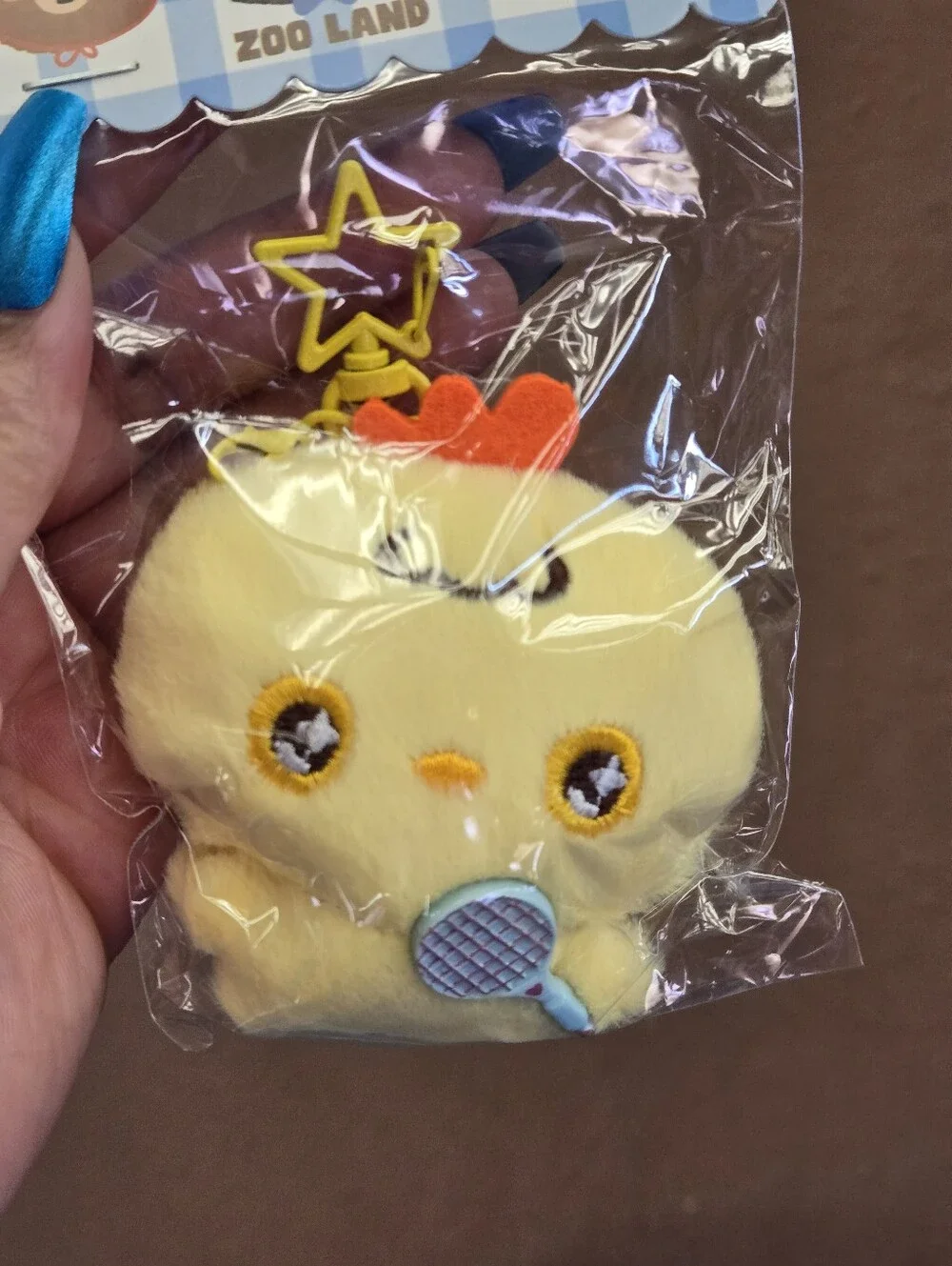 Cute Yellow Plush Chick Bag Charm/ Keychain with Tennis Racket